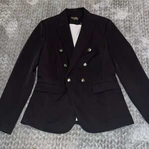 Crosby. Double Breasted Lined Blazer.  Black‎ with gray lining. Size 6.